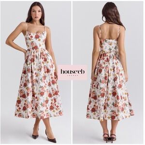 NWT - HOUSE OF CB 'Lolita' Italian Rose Print Cotton Corset Sundress (S)